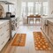 Orange Hello Pumpkin Fall Kitchen Mats Set of 2, Autumn Home Decor Low-Profile Kitchen Rugs for Floor (17x29 and 17x47 Inch)